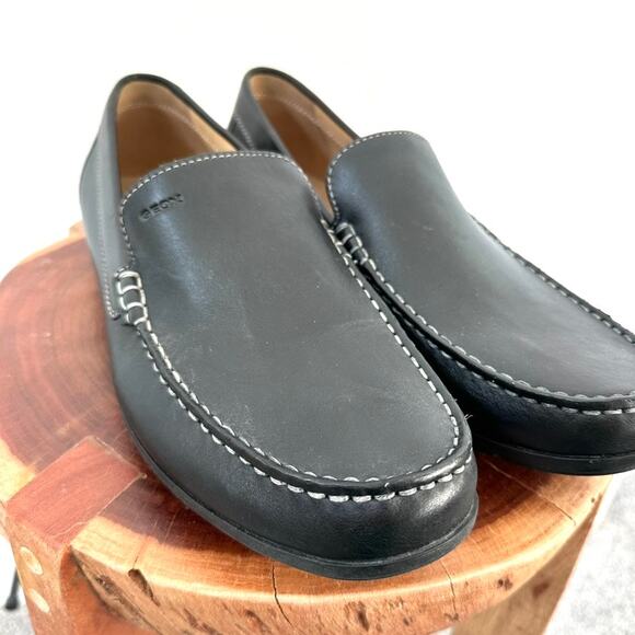 Geox Men’s Leather Loafers Slip-On, Italian Patent, Size 44, Excellent Condition - Picture 1 of 10